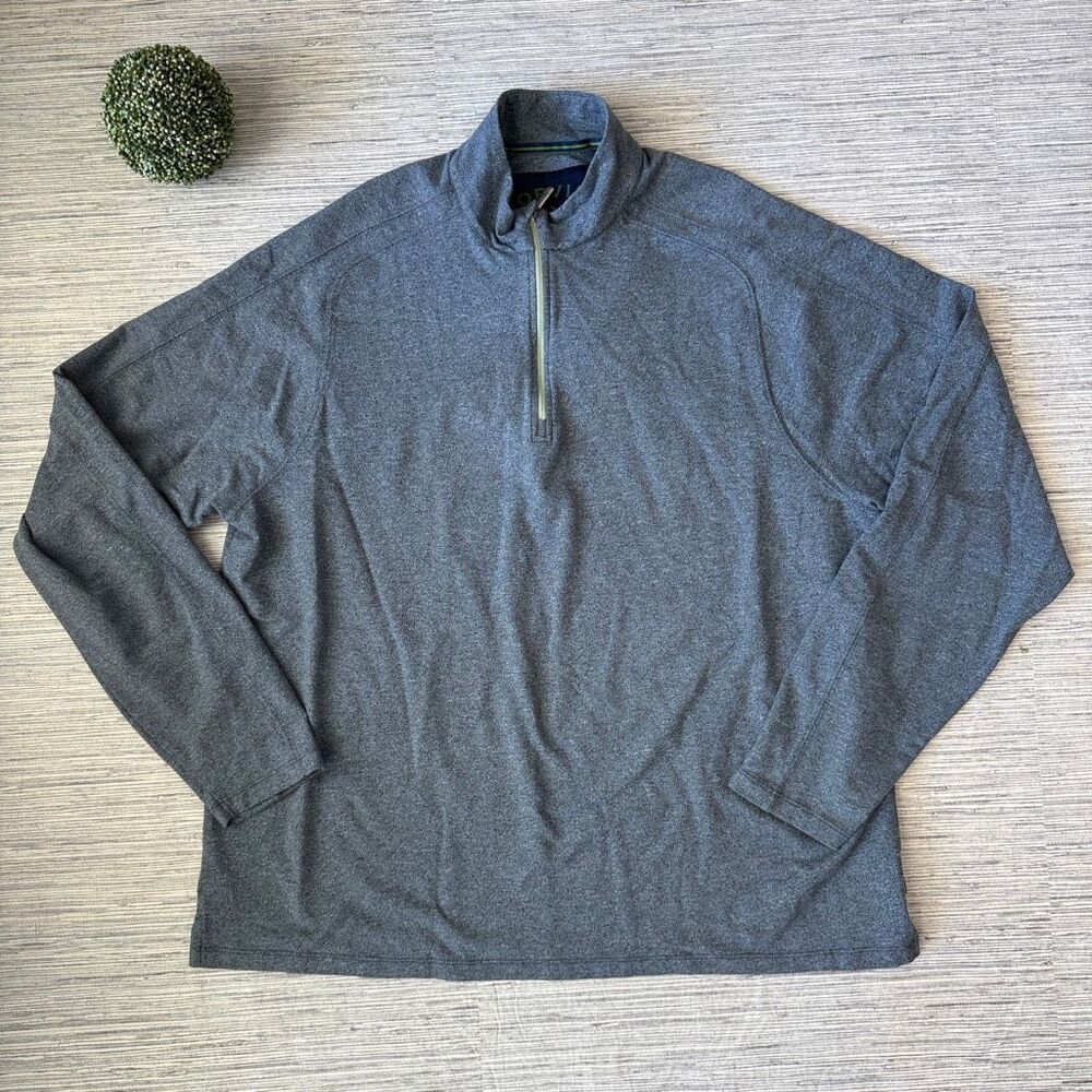 Orvis Men's Heather Gray Quarter-Zip Pullover Mock Neck Sweater Size XL